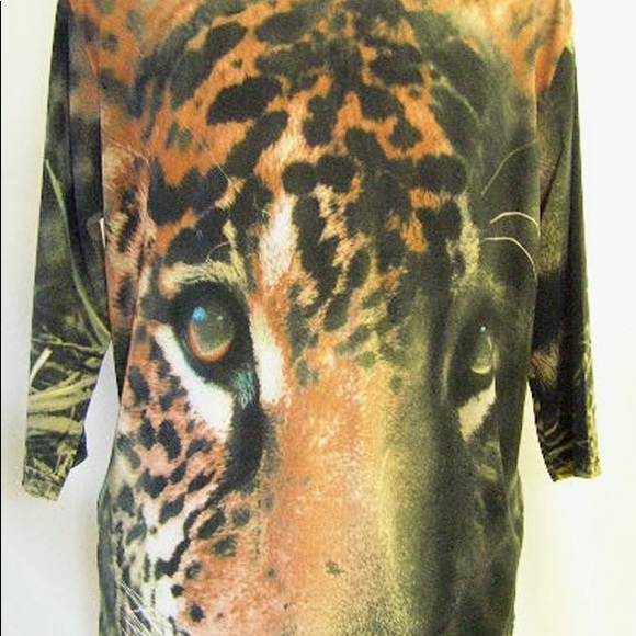 New Large, xlarge, 1x black shirt animal print - Picture 2 of 3